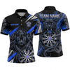 Maxcorners Darts Polo Shirt Fierce Black Panther Mascot Claws Lightning Smoke Target Board Multi Options Personalized Name, Team Name Unisex 3D Shirt (5 Colors)
