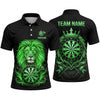 Maxcorners Darts Polo Shirt Royal Crowned Lion King Mane Crest Emblem Target Board Multi Options Personalized Name, Team Name Unisex 3D Shirt (5 Colors)