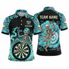 Maxcorners Darts Polo Shirt Skeleton Cap Sunglasses Unicycle Dancing Bones Skull Cloud Target Board Multi Options Personalized Name, Team Name Unisex 3D Shirt (5 Colors)