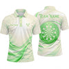 Maxcorners Darts Polo Shirt Luxurious Swirl Fluid Waves Geometrical Line Art Target Board Multi Options Personalized Name, Team Name Unisex 3D Shirt (5 Colors)