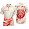 Maxcorners Darts Polo Shirt Luxurious Swirl Fluid Waves Geometrical Line Art Target Board Multi Options Personalized Name, Team Name Unisex 3D Shirt (5 Colors)