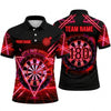 Maxcorners Darts Polo Shirt Let's Play Darts Text Retro Synthwave Grid Neon Rays Target Board Multi Options Personalized Name, Team Name Unisex 3D Shirt (5 Colors)