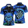 Maxcorners Darts Polo Shirt Slime Monster Face Dripping Goo Street Graffiti Splatter Target Board Multi Options Personalized Name, Team Name Unisex 3D Shirt (5 Colors)