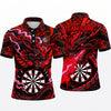 Maxcorners Darts Polo Shirt Mythical Fire Breathing Dragon Scales Electric Lightning Target Board Multi Options Personalized Name, Team Name Unisex 3D Shirt (5 Colors)