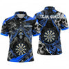 Maxcorners Darts Polo Shirt Grim Reaper Hooded Skeleton Ghost Smoke Fog Skulls Target Board Multi Options Personalized Name, Team Name Unisex 3D Shirt (5 Colors)