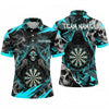 Maxcorners Darts Polo Shirt Grim Reaper Hooded Skeleton Ghost Smoke Fog Skulls Target Board Multi Options Personalized Name, Team Name Unisex 3D Shirt (5 Colors)