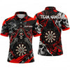 Maxcorners Darts Polo Shirt Grim Reaper Hooded Skeleton Ghost Smoke Fog Skulls Target Board Multi Options Personalized Name, Team Name Unisex 3D Shirt (5 Colors)