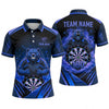 Maxcorners Darts Polo Shirt Fierce Grizzly Bear Mascot Claw Marks Smoke Target Board Multi Options Personalized Name, Team Name Unisex 3D Shirt (4 Colors)