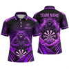 Maxcorners Darts Polo Shirt Fierce Grizzly Bear Mascot Claw Marks Smoke Target Board Multi Options Personalized Name, Team Name Unisex 3D Shirt (4 Colors)