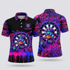 Maxcorners Darts Polo Shirt Cool Duck Mascot Cap Headphones Sunglasses Street Art Graffiti Dripping Splatter Target Board Multi Options Personalized Name, Team Name Unisex 3D Shirt (5 Colors)