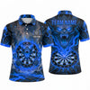 Maxcorners Darts Polo Shirt Evil Demon Claws Screaming Face Fiery Aura Sparks Target Board Multi Options Personalized Name, Team Name Unisex 3D Shirt (5 Colors)