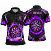 Maxcorners Darts Polo Shirt Flaming Wavy Aura Swirl Ribbon Target Board Multi Options Personalized Name, Team Name Unisex 3D Shirt (5 Colors)