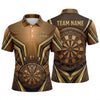 Maxcorners Darts Polo Shirt Wood Texture Background Geometric Futuristic Chevron Line Target Board Multi Options Personalized Name, Team Name Unisex 3D Shirt (5 Colors)