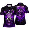 Maxcorners Darts Polo Shirt Fiery Skull Glowing Eyes Wall Crack Flames Target Board Multi Options Personalized Name, Team Name Unisex 3D Shirt (5 Colors)