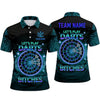 Maxcorners Darts Polo Shirt Let's Play Darts Text Retro Neon Synthwave Grid Target Board Multi Options Personalized Name, Team Name Unisex 3D Shirt (5 Colors)