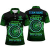 Maxcorners Darts Polo Shirt Let's Play Darts Text Retro Neon Synthwave Grid Target Board Multi Options Personalized Name, Team Name Unisex 3D Shirt (5 Colors)
