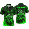 Maxcorners Darts Polo Shirt Powerful Bull Mascot Electric Lightning Flame Target Board Multi Options Personalized Name, Team Name Unisex 3D Shirt (5 Colors)
