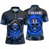 Maxcorners Darts Polo Shirt Grim Reaper Hooded Skull Glowing Eyes Fiery Smoke Lightning Target Board Multi Options Personalized Name, Team Name Unisex 3D Shirt (5 Colors)