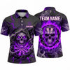 Maxcorners Darts Polo Shirt Grim Reaper Hooded Skull Glowing Eyes Fiery Smoke Lightning Target Board Multi Options Personalized Name, Team Name Unisex 3D Shirt (5 Colors)