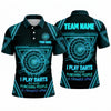 Maxcorners Darts Polo Shirt I Play Darts Punching People Quote Glowing Neon Triangle Grid Target Board Multi Options Personalized Name, Team Name Unisex 3D Shirt (5 Colors)