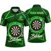 Maxcorners Darts Polo Shirt Retro Synthwave Neon Grid Triangle Frame Text Target Board Multi Options Personalized Name, Team Name Unisex 3D Shirt (5 Colors)