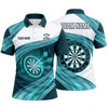 Maxcorners Darts Polo Shirt Smooth Wavy Motion Dynamic Curved Stripes Speed Target Board Multi Options Personalized Name, Team Name Unisex 3D Shirt (5 Colors)