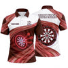 Maxcorners Darts Polo Shirt Smooth Wavy Motion Dynamic Curved Stripes Speed Target Board Multi Options Personalized Name, Team Name Unisex 3D Shirt (5 Colors)