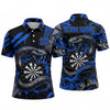 Maxcorners Darts Polo Shirt Coiled Viper Snake Venom Fangs Smoke Waves Graffiti Target Board Multi Options Personalized Name, Team Name Unisex 3D Shirt (4 Colors)