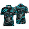 Maxcorners Darts Polo Shirt Coiled Viper Snake Venom Fangs Smoke Waves Graffiti Target Board Multi Options Personalized Name, Team Name Unisex 3D Shirt (4 Colors)
