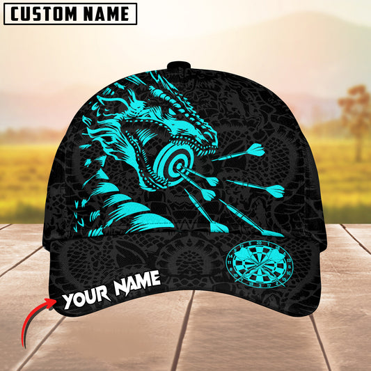 Maxcorners Dragon Darts Golden Luxury Pattern Multicolor Option Personalized Name 3D Cap (4 Colors)