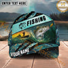 Maxcorners Fishing Teal Gold Angler Scene Personalized Name 3D Cap (12 Fish Species)