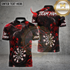 Maxcorners Darts Raven Crow Bullseye Multicolor Options Personalized Name, Team Name Unisex 3D Shirt