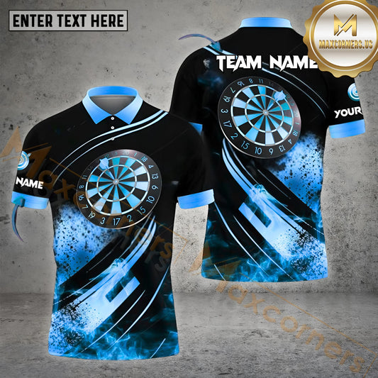 Maxcorners Darts Ultimate Golden Mutilcolor Options Personalized Name, Team Name 3D Polo Shirt (4 Colors)