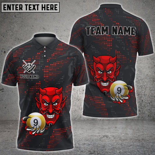 Maxcorners Devil 9-Ball Design Billiard Jersey Personalized Name, Team Name 3D Shirt For Christina