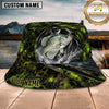 Maxcorners Fishing Green Honeycomb Lightning Personalized 3D Bucket Hat (12 Fish Species)