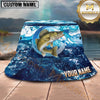 Maxcorners Fishing Ocean Marble Wave Personalized 3D Bucket Hat (12 Fish Species)