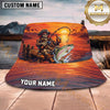 Maxcorners Fishing Pirate Sunset Angler Personalized 3D Bucket Hat (12 Fish Species)