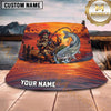 Maxcorners Fishing Pirate Sunset Angler Personalized 3D Bucket Hat (12 Fish Species)