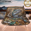 Maxcorners Fishing Marsh Camo Water Splash Personalized 3D Bucket Hat (12 Fish Species)