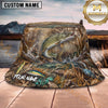 Maxcorners Fishing Marsh Camo Water Splash Personalized 3D Bucket Hat (12 Fish Species)