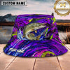 Maxcorners Fishing Purple Neon Lure Splash Personalized 3D Bucket Hat (12 Fish Species)