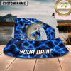 Maxcorners Fishing Electric Blue Scale Pattern Personalized 3D Bucket Hat (12 Fish Species)