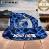 Maxcorners Fishing Electric Blue Scale Pattern Personalized 3D Bucket Hat (12 Fish Species)