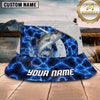 Maxcorners Fishing Electric Blue Scale Pattern Personalized 3D Bucket Hat (12 Fish Species)