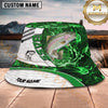 Maxcorners Fishing Green Smoke Camo Personalized 3D Bucket Hat (12 Fish Species)