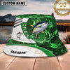 Maxcorners Fishing Green Smoke Camo Personalized 3D Bucket Hat (12 Fish Species)