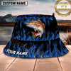 Maxcorners Fishing Blue Flame Personalized 3D Bucket Hat (12 Fish Species)