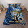 Maxcorners Fishing Blue Ocean Adventure Personalized Name Unisex 3D Bedding Set