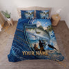 Maxcorners Fishing Blue Ocean Adventure Personalized Name Unisex 3D Bedding Set