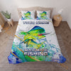 Maxcorners Fishing Colorful Water Splash Personalized Name Unisex 3D Bedding Set